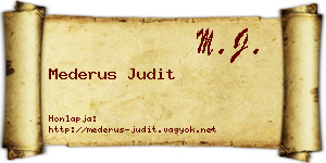 Mederus Judit névjegykártya